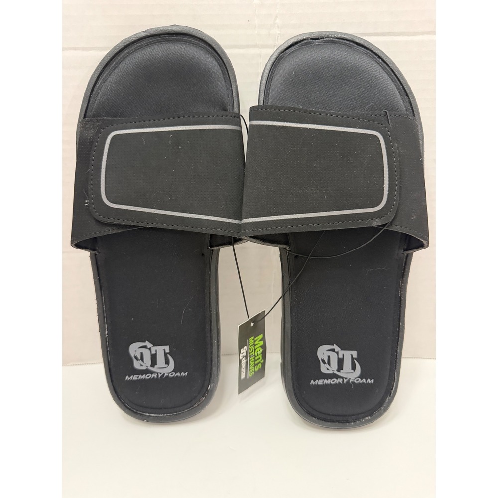 OT Revolution Mens Memory Foam Slide Sandals Black Size S 7/8 430001472580‎ New